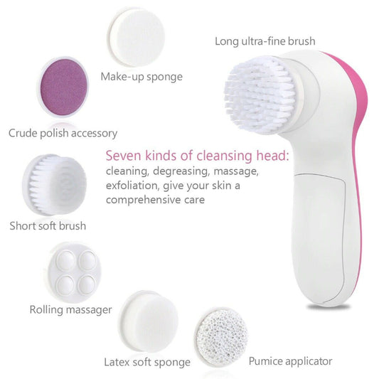 Electric Facial Cleanser 5-In-1 Facial Brush Washing Machine Spa Skincare Massager Blackhead Cleaning Facial Cleanser Tool